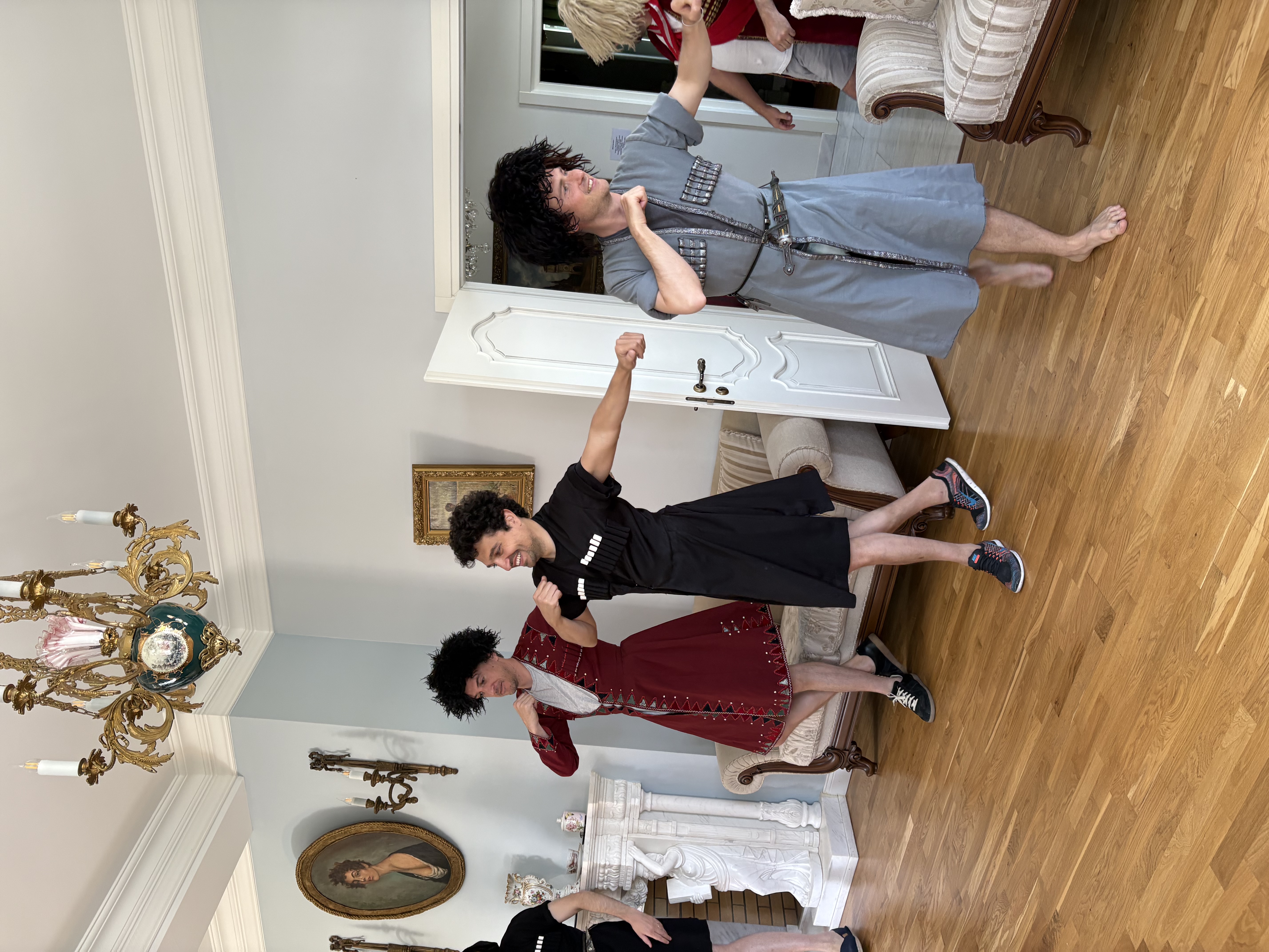 Dancing in costumes